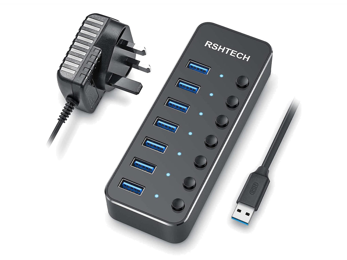 Aluminum Alloy 7-Port USB 3.0 Data Hub