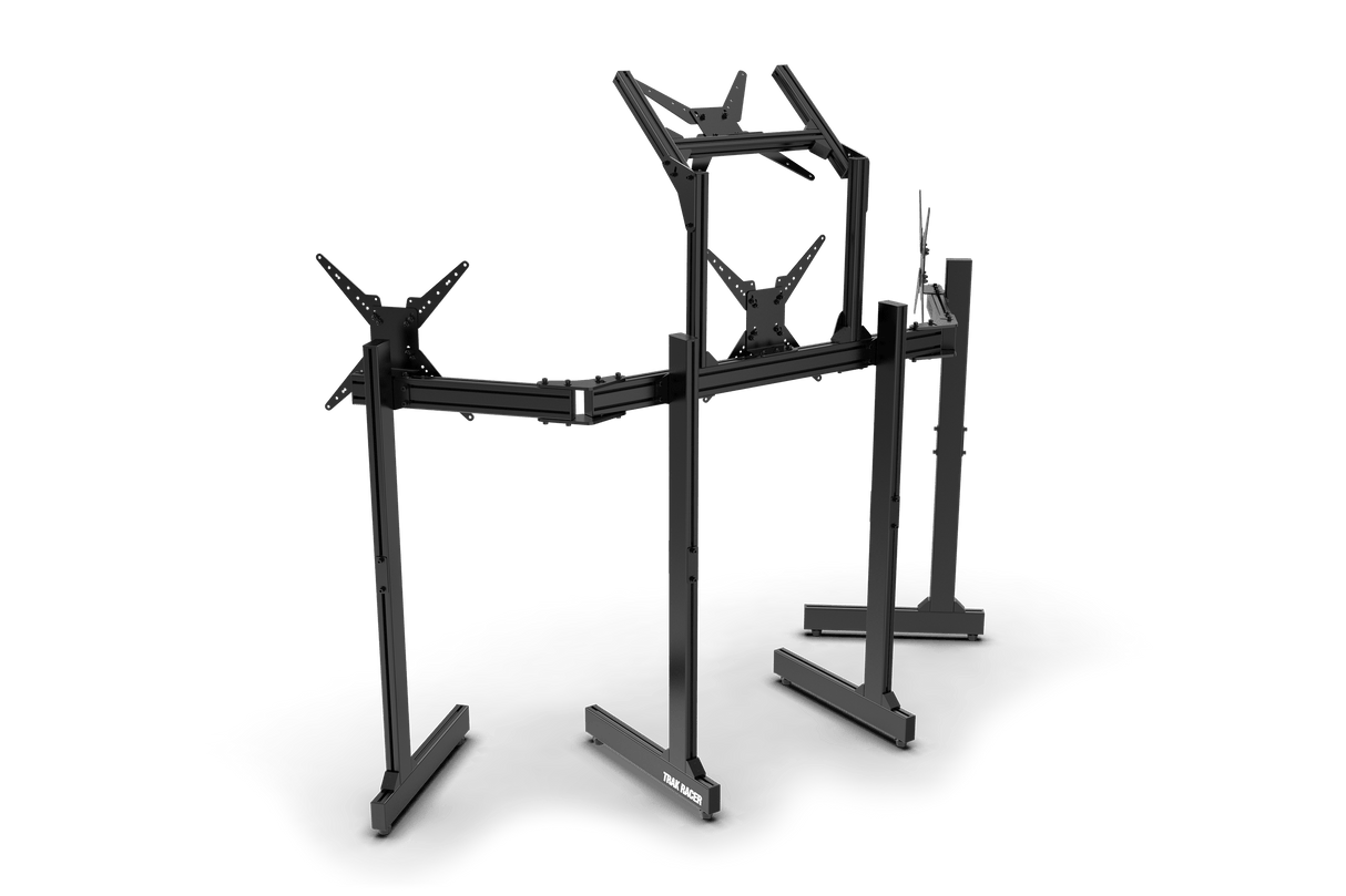 Freestanding Quad (4) Monitor Stand with Extra Leg Supports