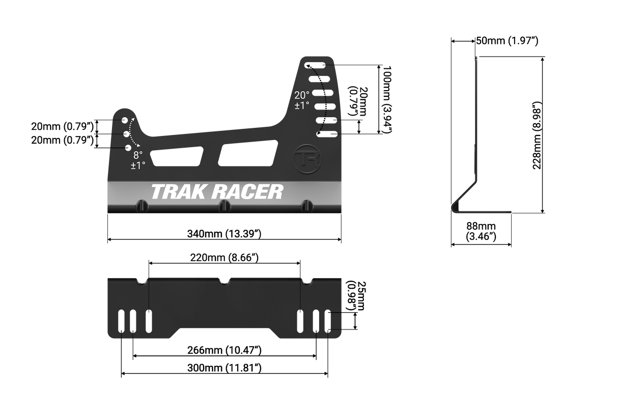 O/S Seat Bracket for GT/Formula Seating Position