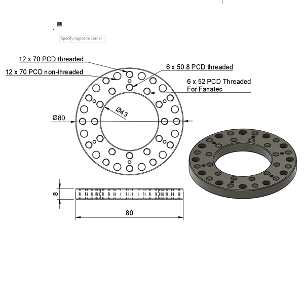 SRM Multi-Adapter 50.8 / 52mm to 70mm