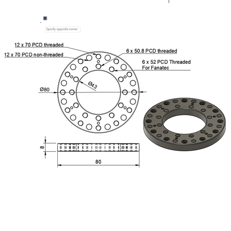 SRM Multi-Adapter 50.8 / 52mm to 70mm