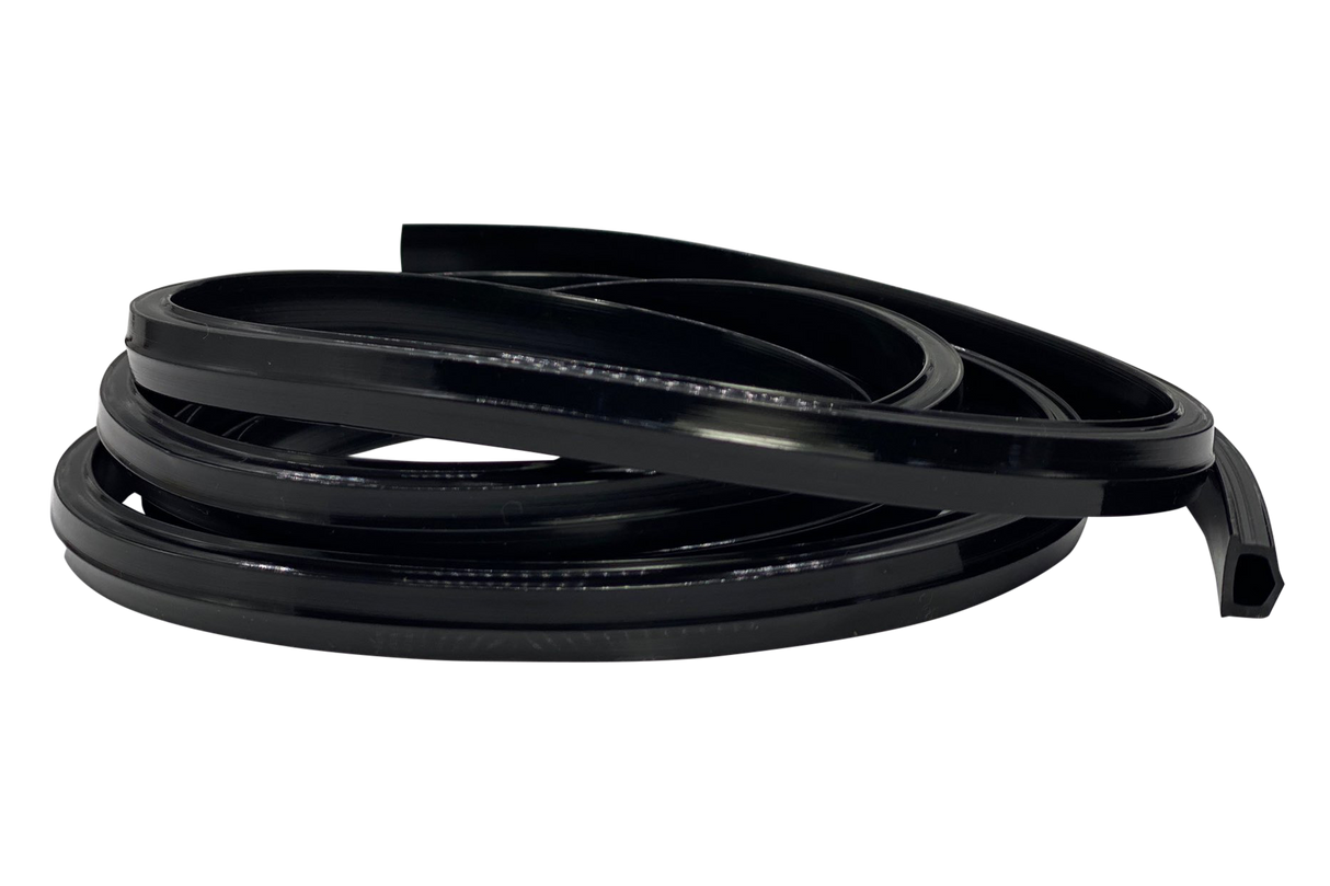 Black Rubber Dust/Design Strip – Anti-Slip Protective Edge Trim for Aluminium Profile Sim Rigs