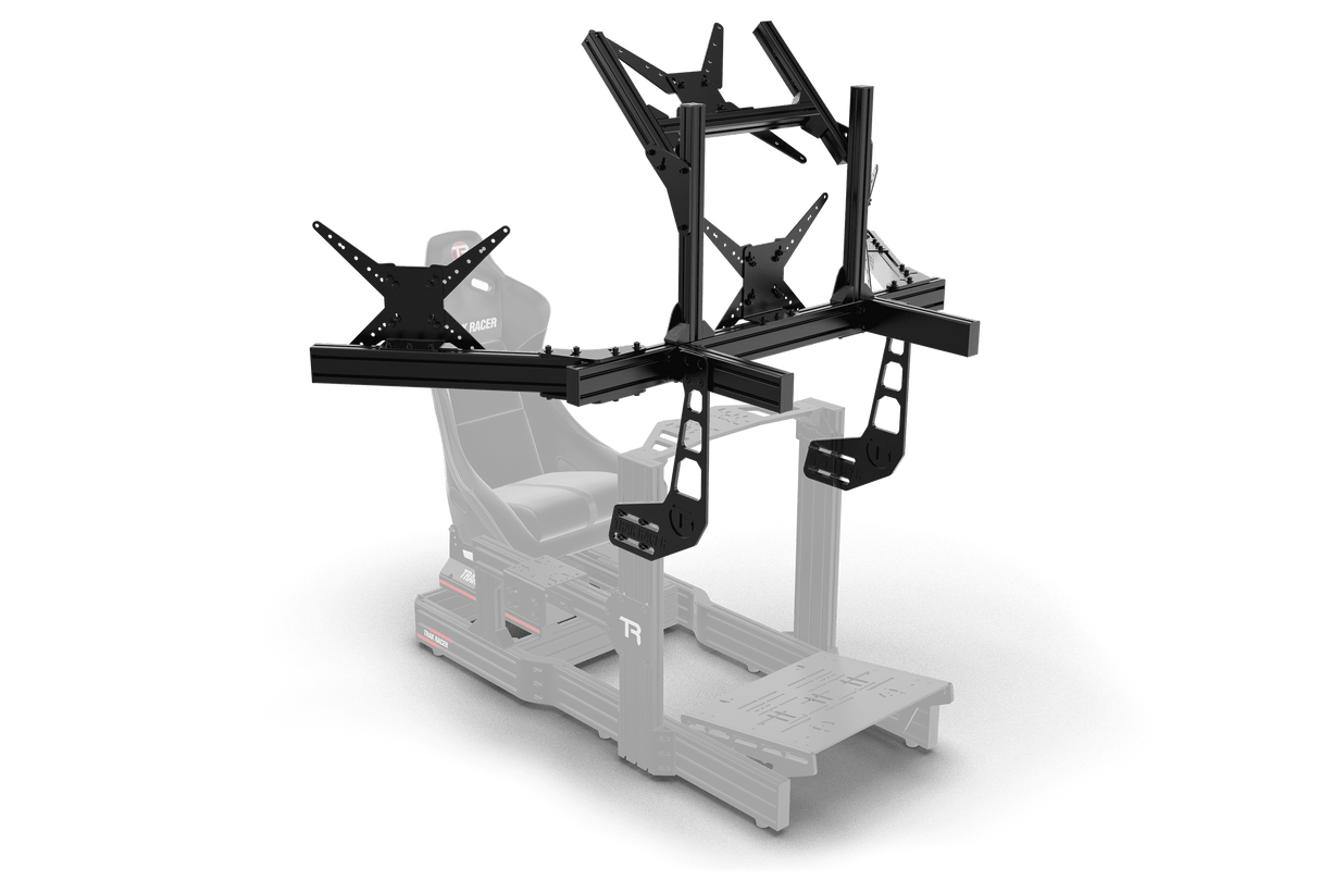 Large Cockpit-Mounted Quad Monitor Stand - 1200mm / 47.25" Wide