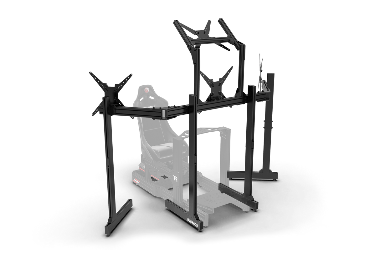 Freestanding Quad (4) Monitor Stand with Extra Leg Supports