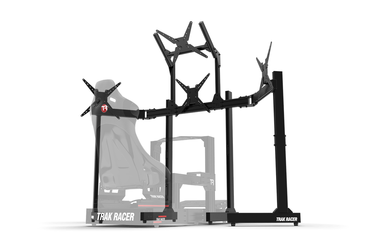 Freestanding Quad (4) Monitor Stand with Extra Leg Supports