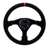 RUNSCO 330mm Suede Steering Wheel RED